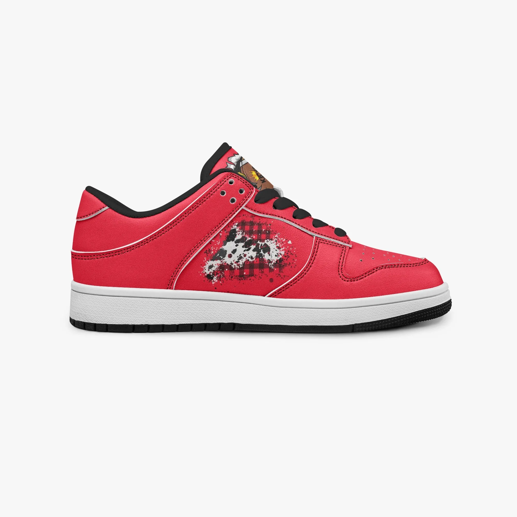 Kicxs Red PS2 Casual Low-Top Leather Sneakers