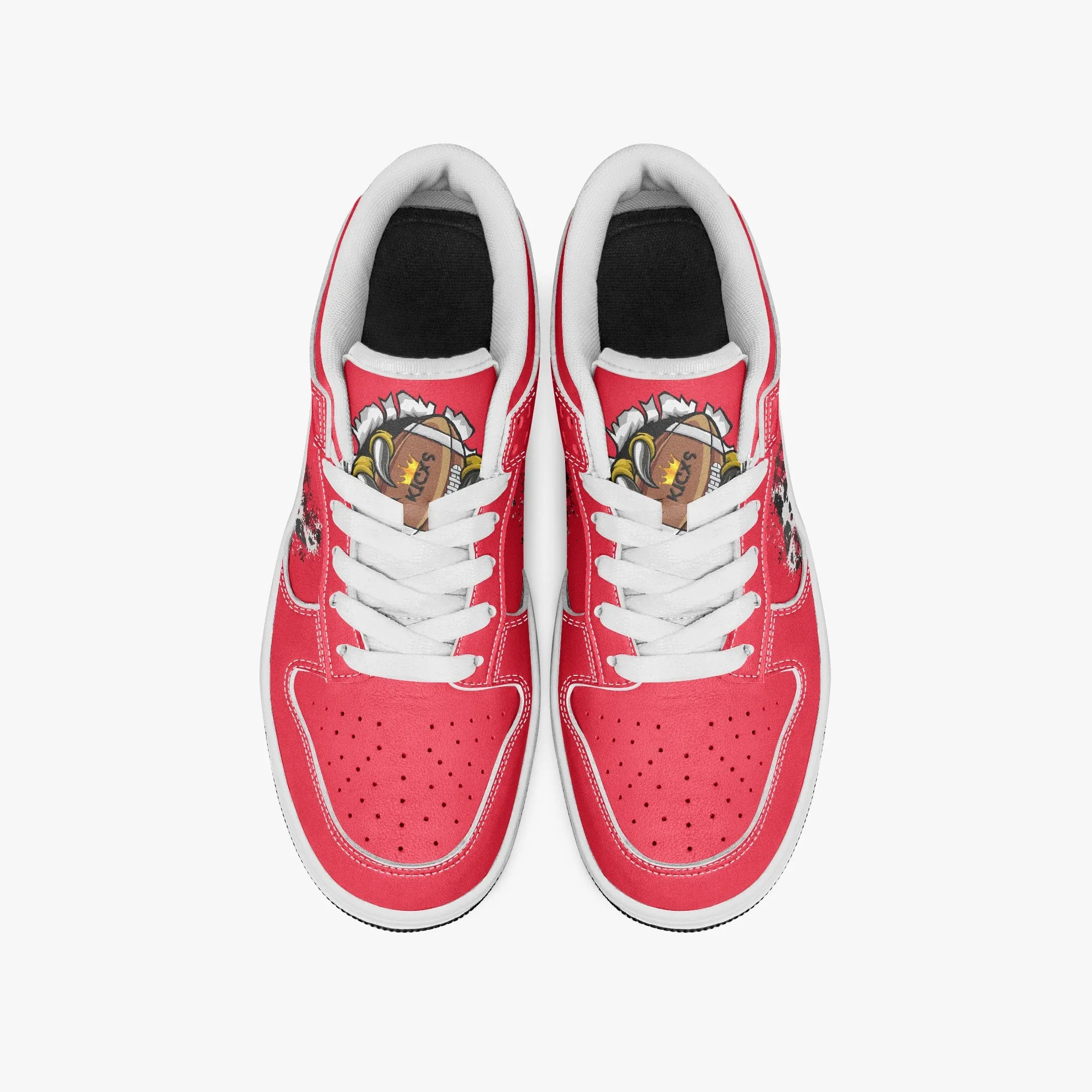 Kicxs Red PS2 Casual Low-Top Leather Sneakers