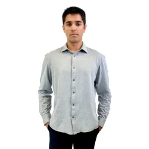 Kit & Ace Grey Performance Knit Long Sleeve Button Up Shirt