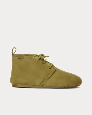 Lago Suede & Shearling Olive Green Booties