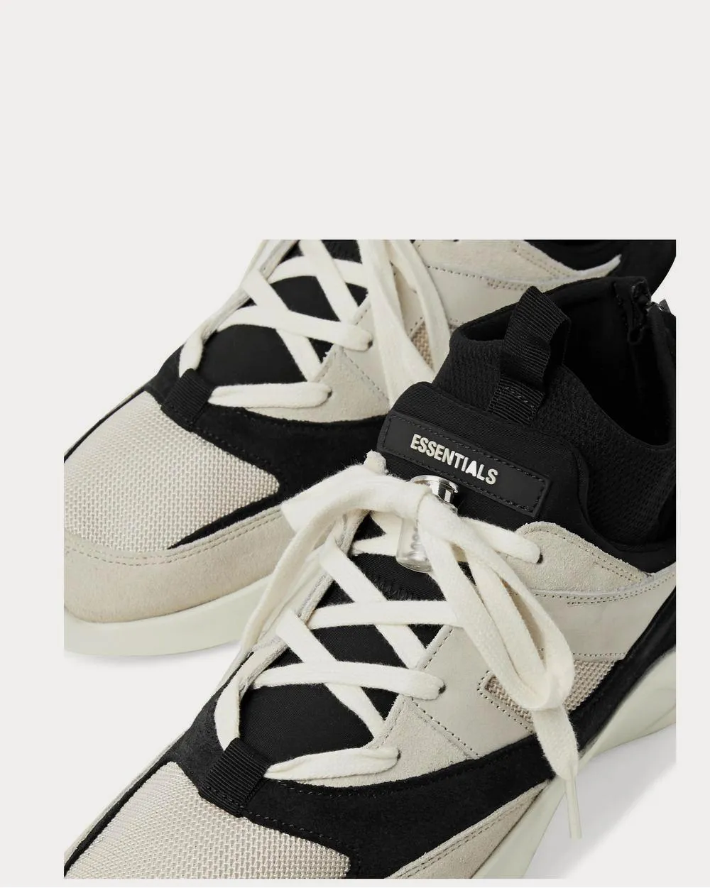 Leather-Trimmed Suede and Mesh  Gray high top sneakers