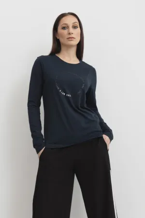 Live in the moment LS  Tee/Black & White
