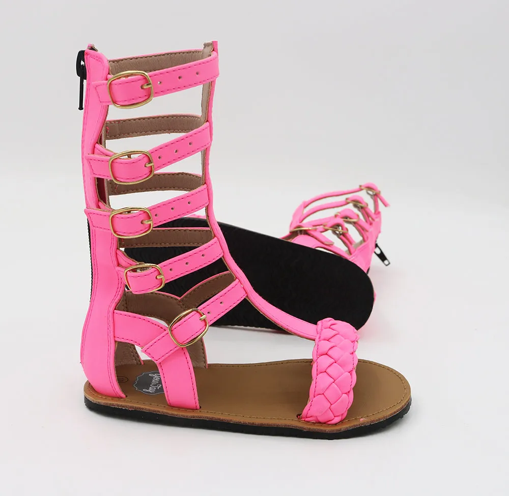 Maddie Gladiator Sandals - Neon Pink