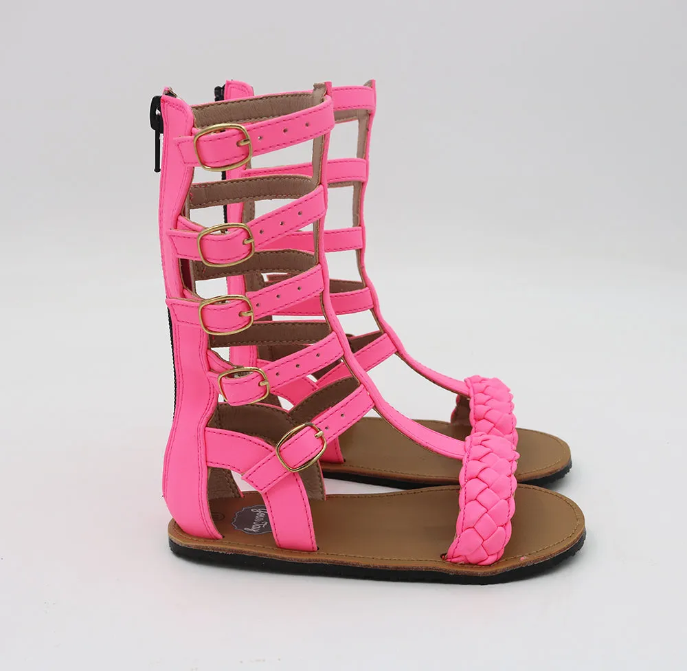 Maddie Gladiator Sandals - Neon Pink
