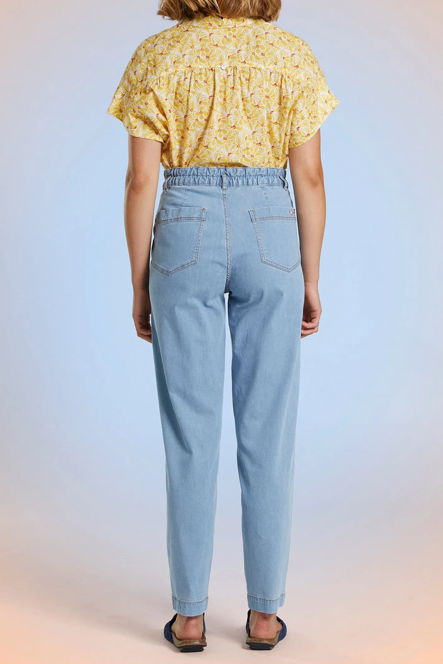 Mat De Misaine Trousers Elastic Waist Bleach Blue Clair Pontivy-34728 U245C