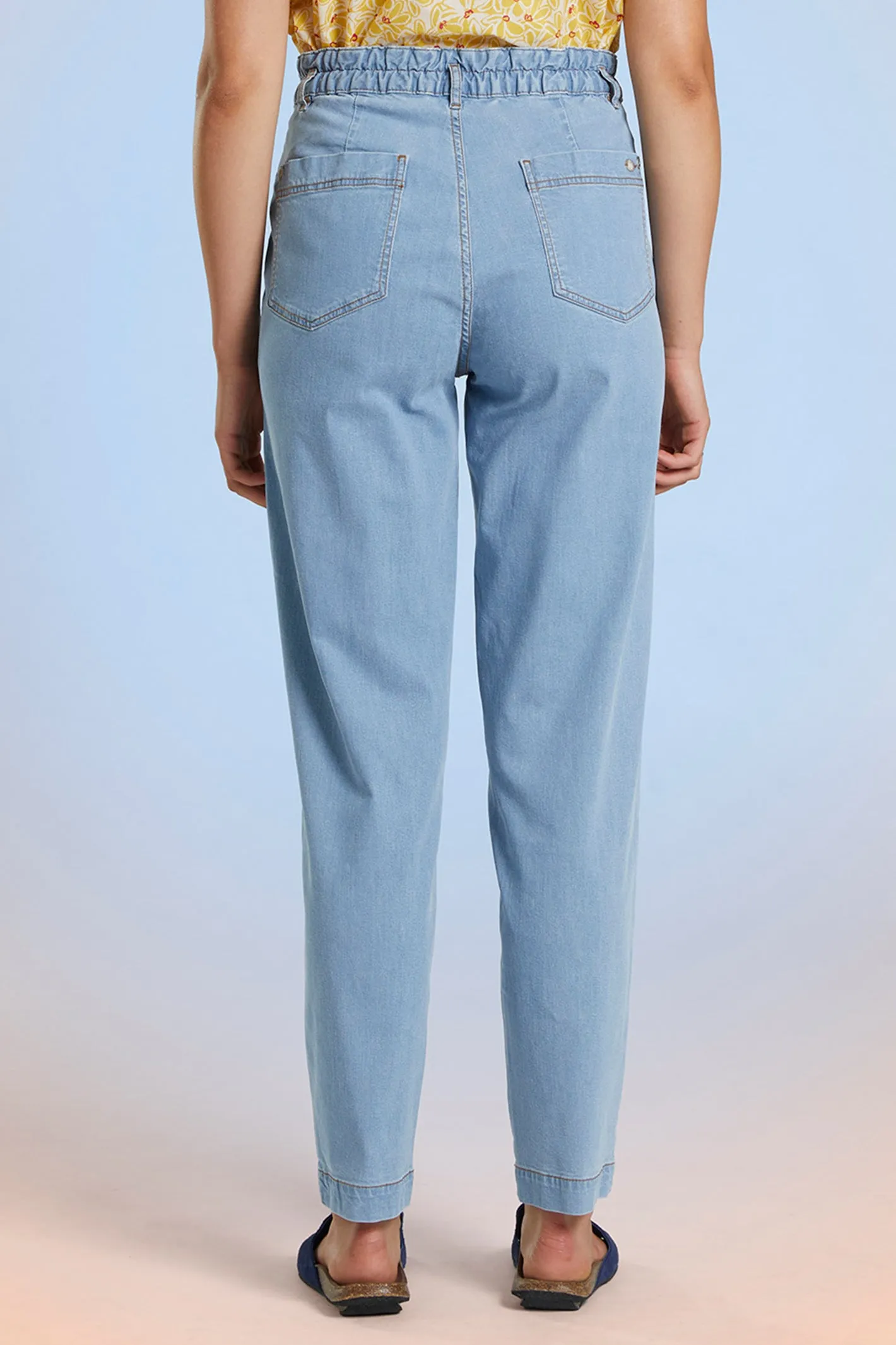 Mat De Misaine Trousers Elastic Waist Bleach Blue Clair Pontivy-34728 U245C