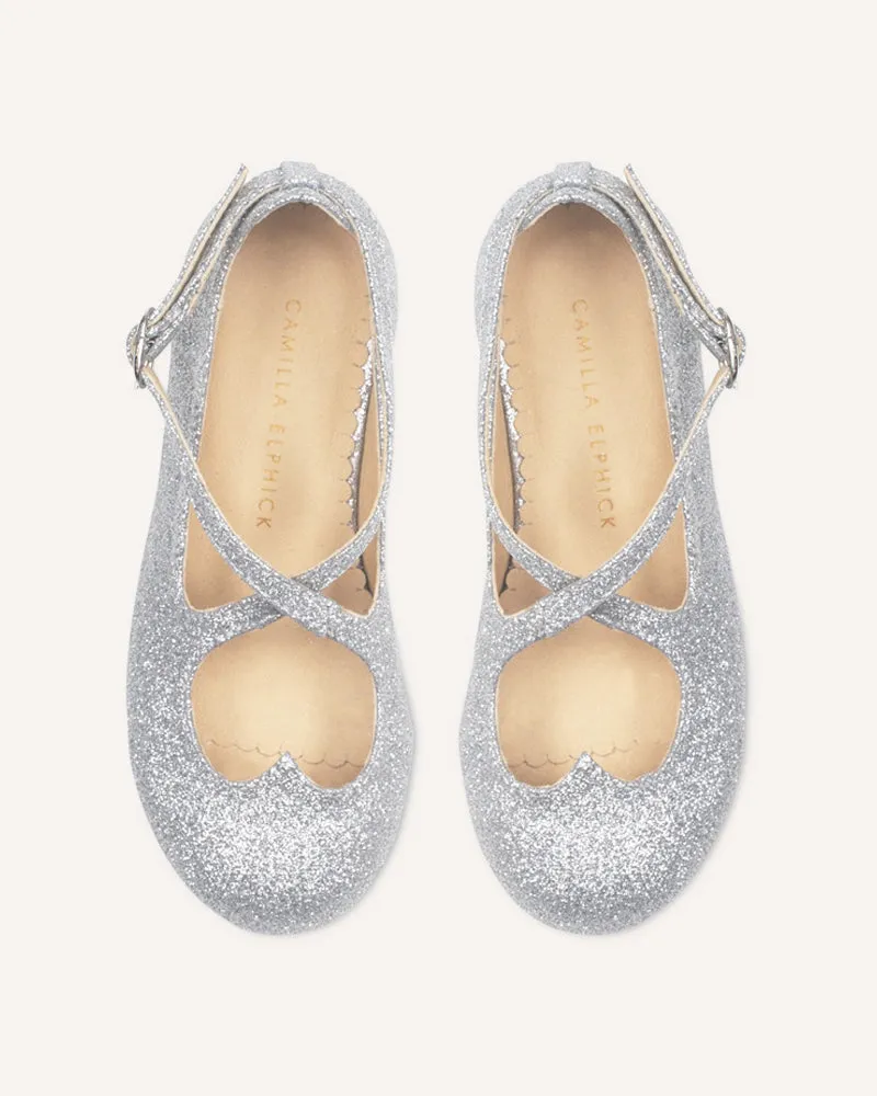 Mini Silver Glitter Lover Flats