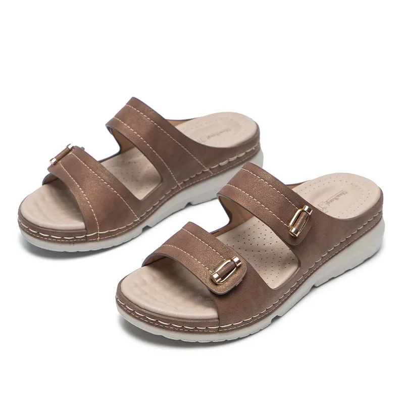 Nanccy Comfortable Sloping Heel Thick Bottom Sandals