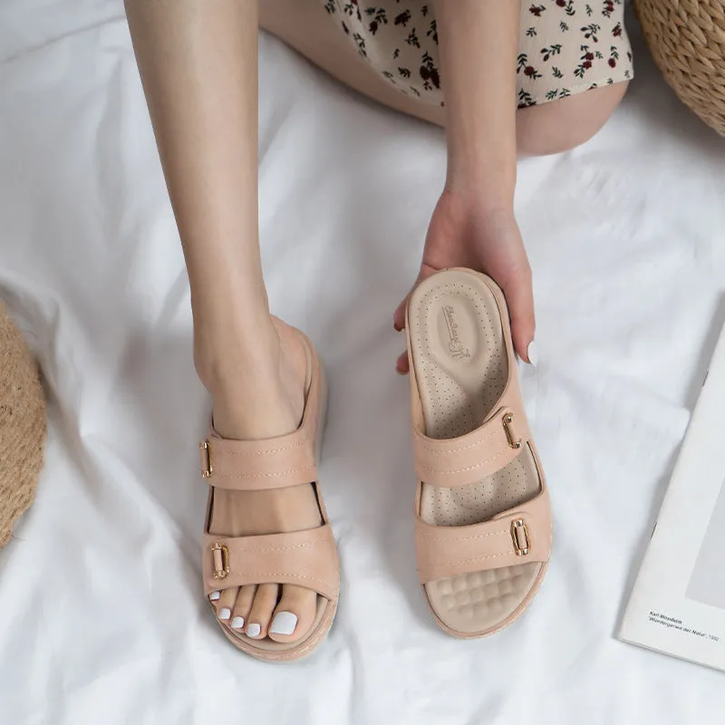 Nanccy Comfortable Sloping Heel Thick Bottom Sandals