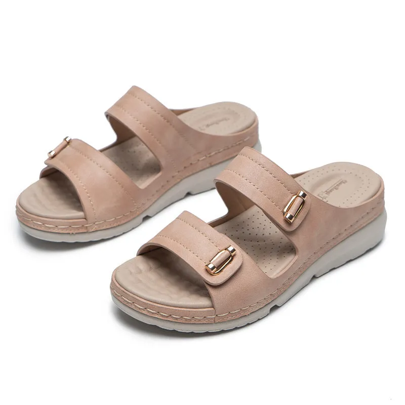 Nanccy Comfortable Sloping Heel Thick Bottom Sandals