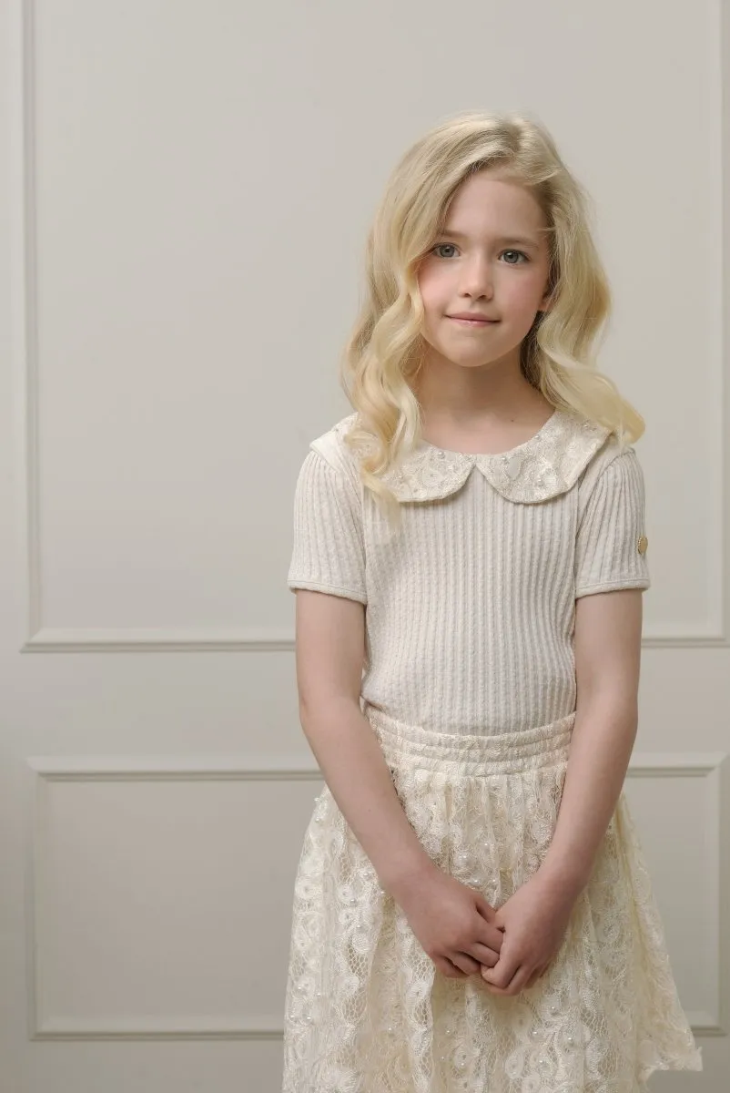 NARLY cableknit T-shirt Oatmeal