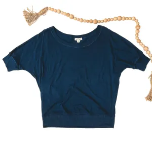 Navy Blue 3/4 Sleeve Top