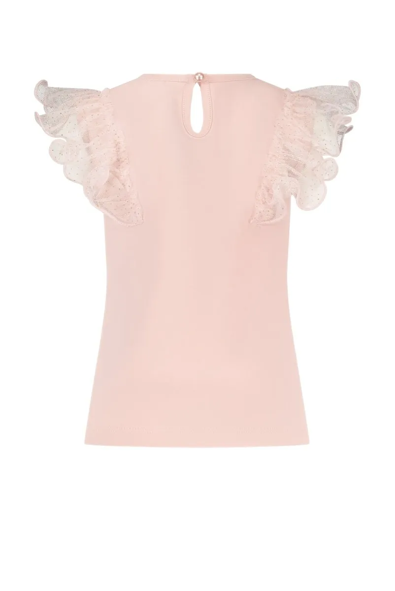NOBLY sparkly net T-shirt Pink