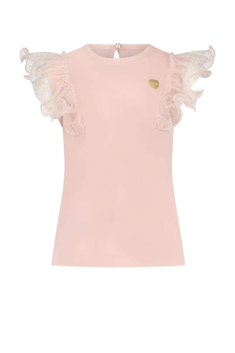 NOBLY sparkly net T-shirt Pink