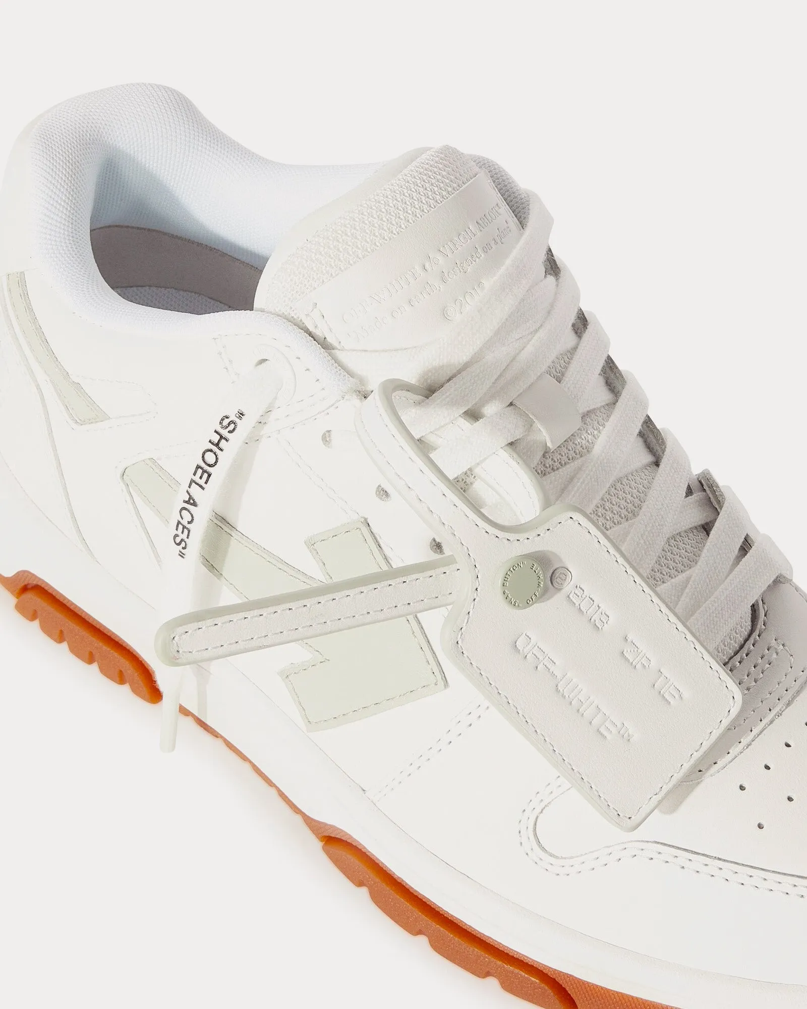 Out Of Office Calf Leather White / Light Green Low Top Sneakers