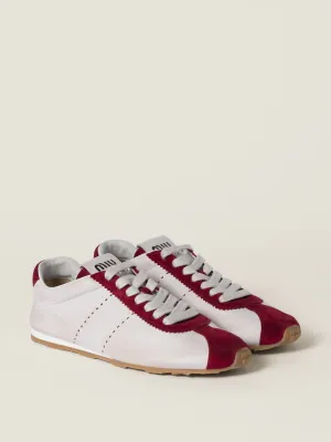 Plume nappa leather and suede sneakers