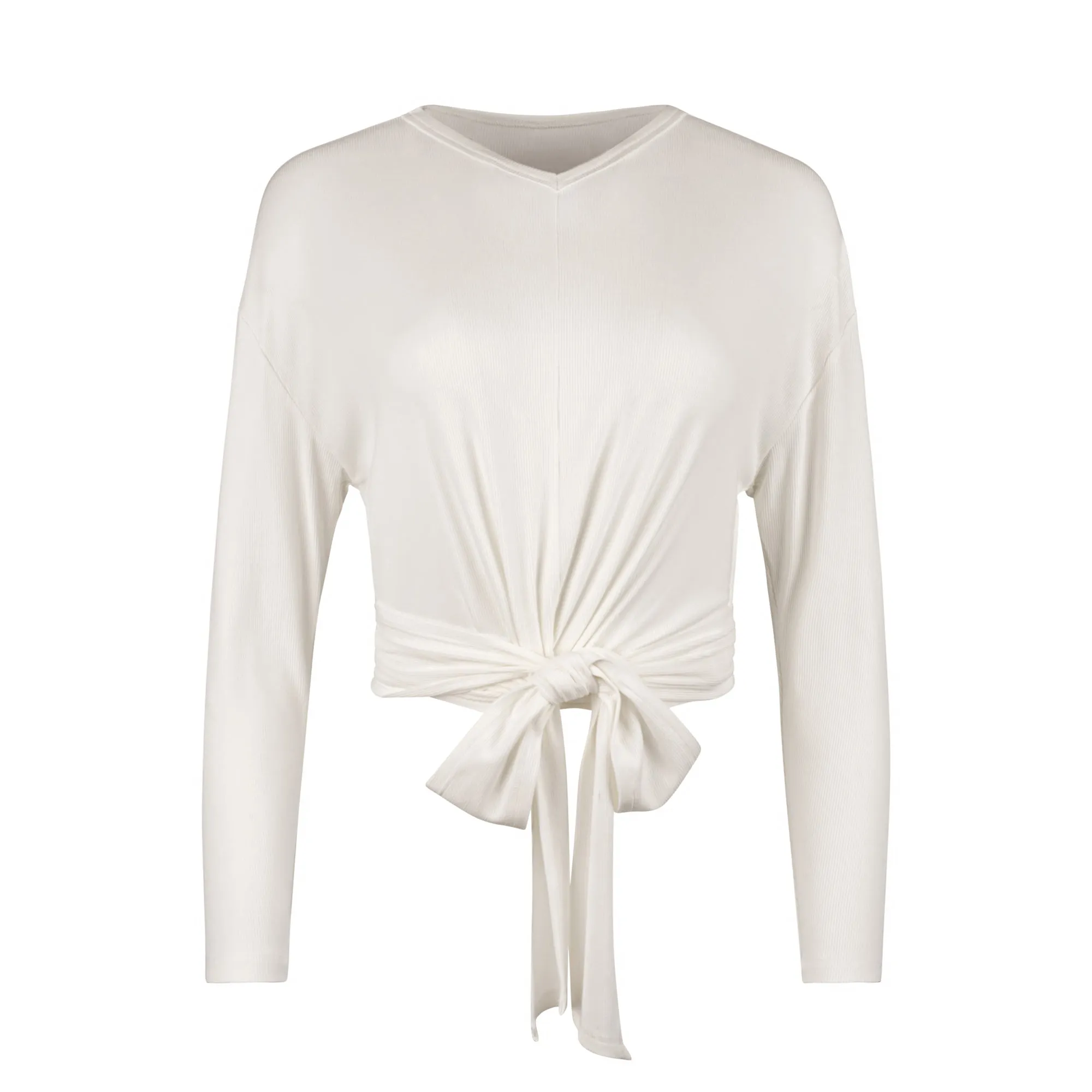 point v-neck wrap top