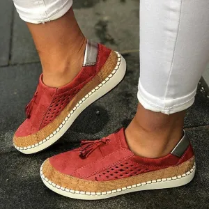 Purpdrank - Women's Sneakers Tassel Loafers Comfort Shoes Slip-on Sneakers Outdoor Work Daily Summer Tassel Flat Heel Round Toe Vintage Classic Casual Walking Shoes Suede Loafer Color Block Solid Colored Black