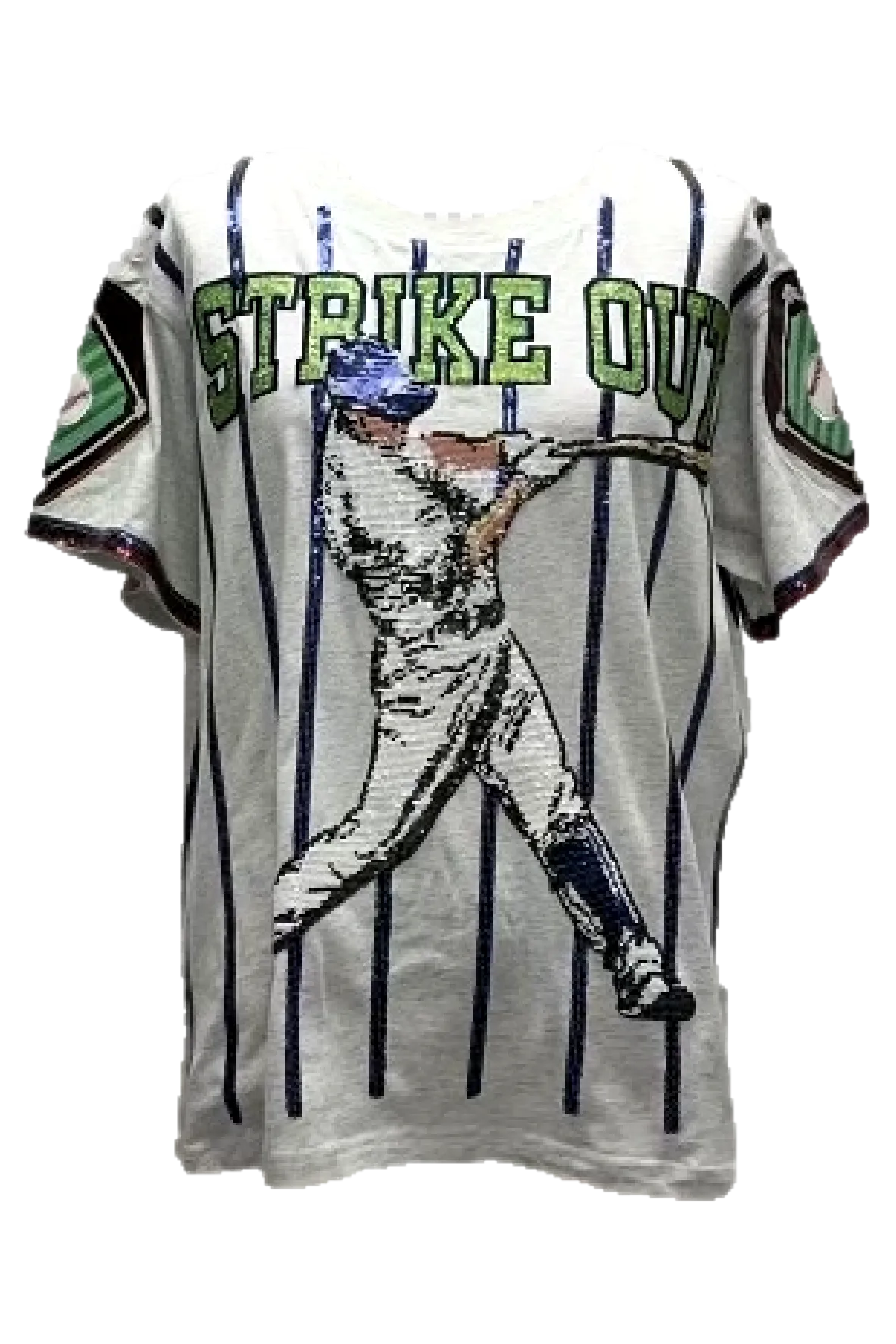 Queen Of Sparkles Grey & Royal Strike Out Tee