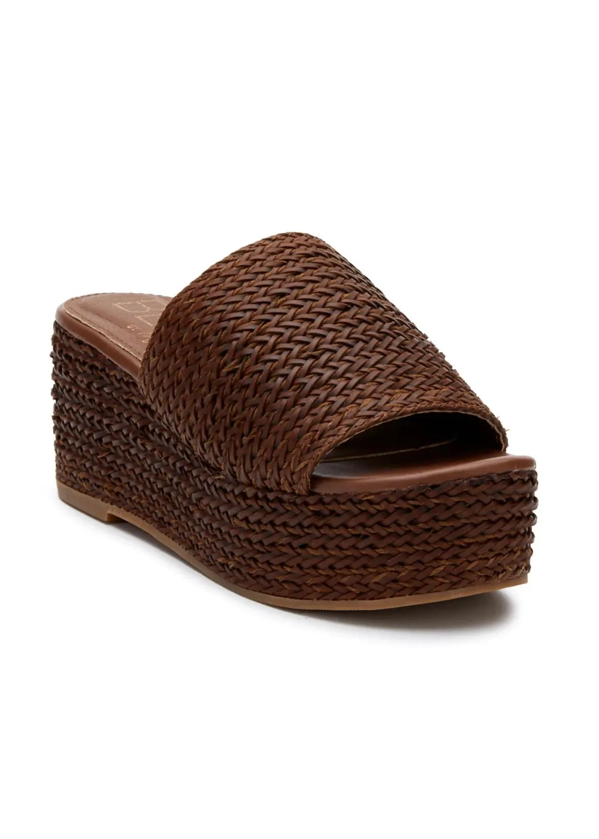 raffia slide platform sandal