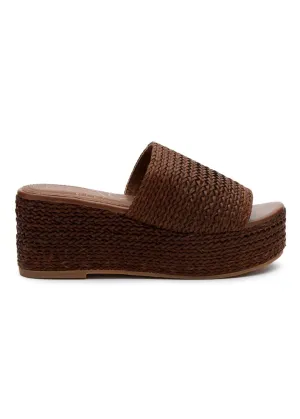 raffia slide platform sandal