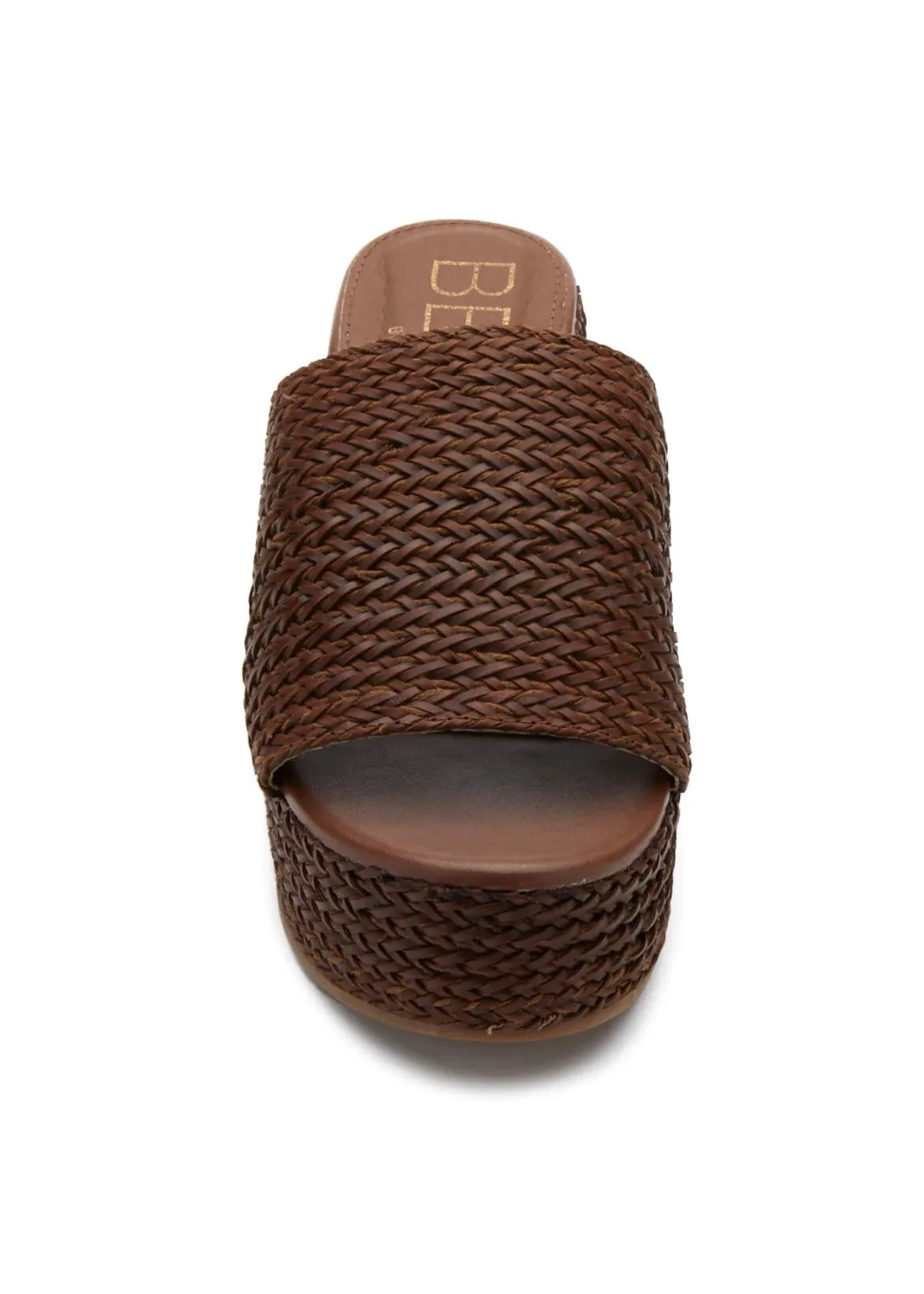 raffia slide platform sandal