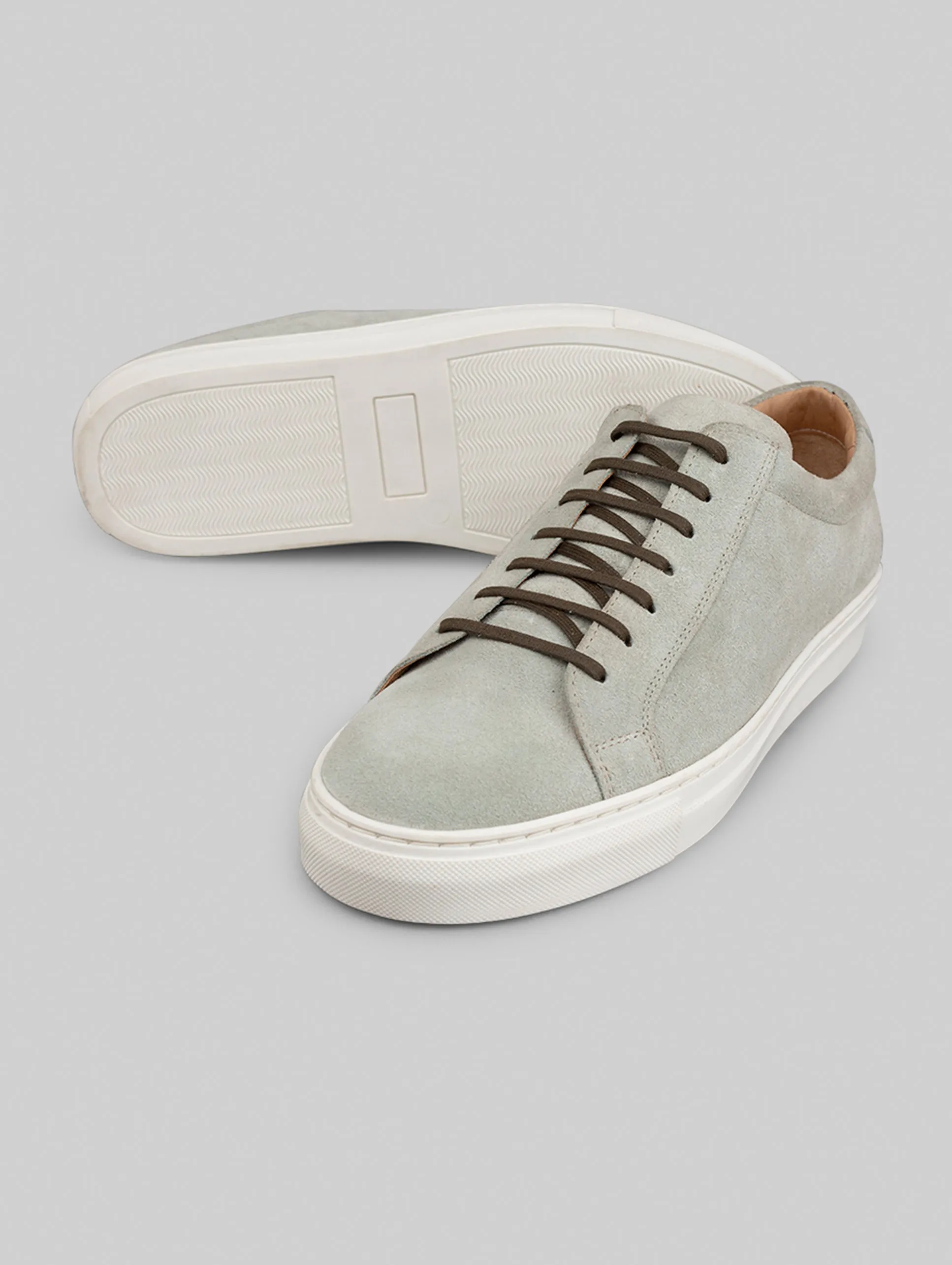 Rawls Men Light Gray Suede Sneakers