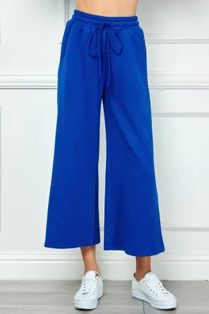 See And Be Seen Textured Cropped Plus Size Wide Pants