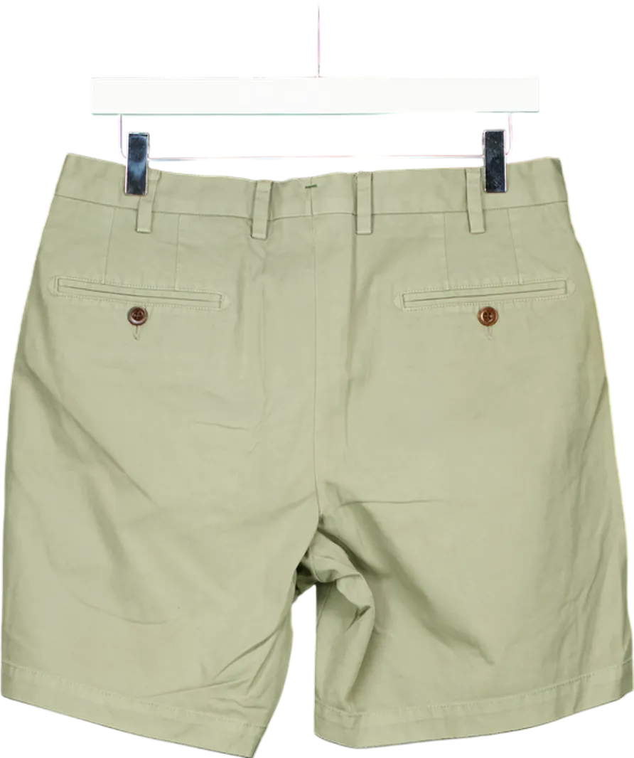 Sid Nashburn Green Straight-leg Garment-dyed Cotton-twill Shorts W32