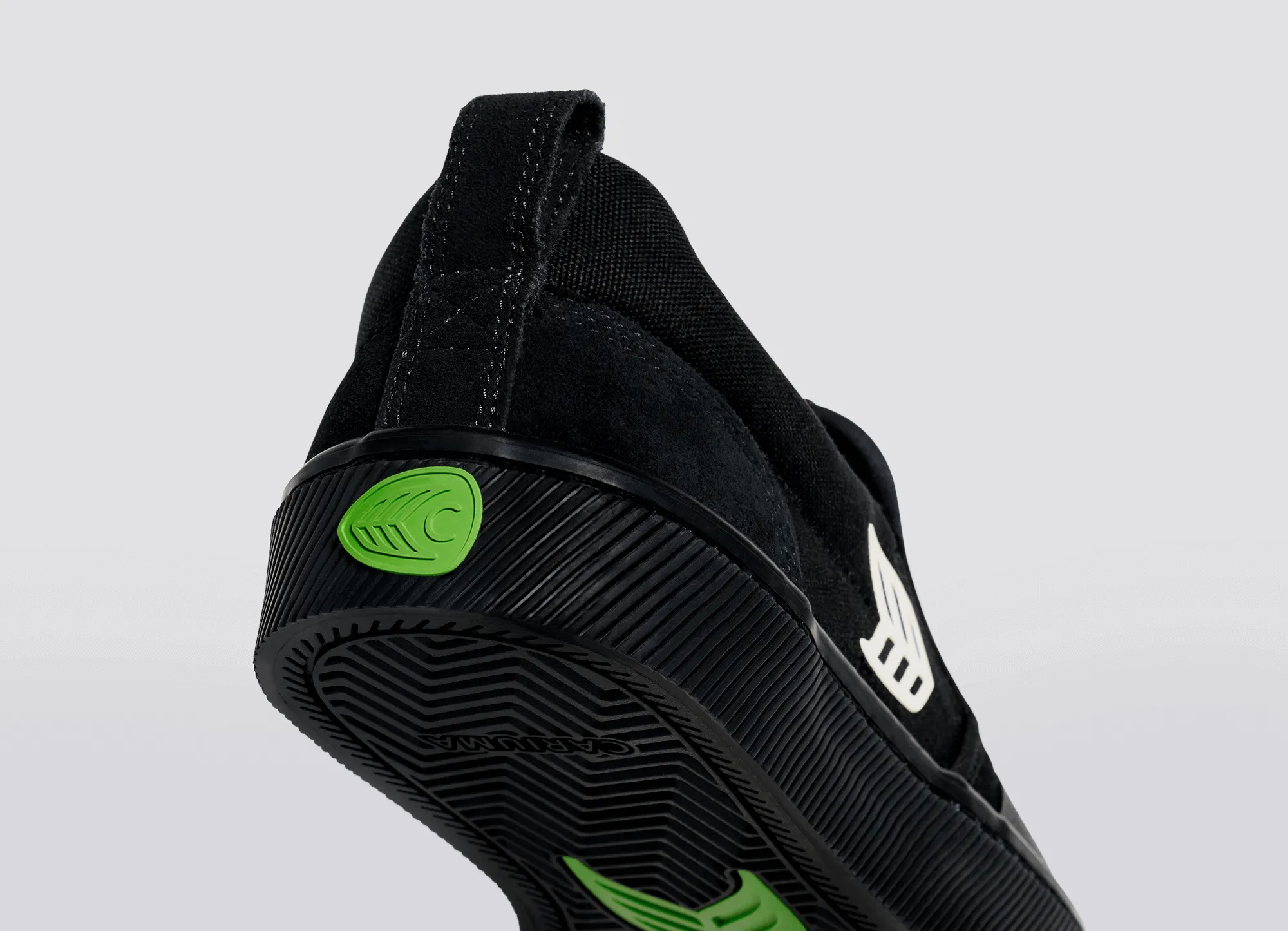 SLIP ON Skate PRO All Black Suede and Canvas Ivory Logo Sneaker Men