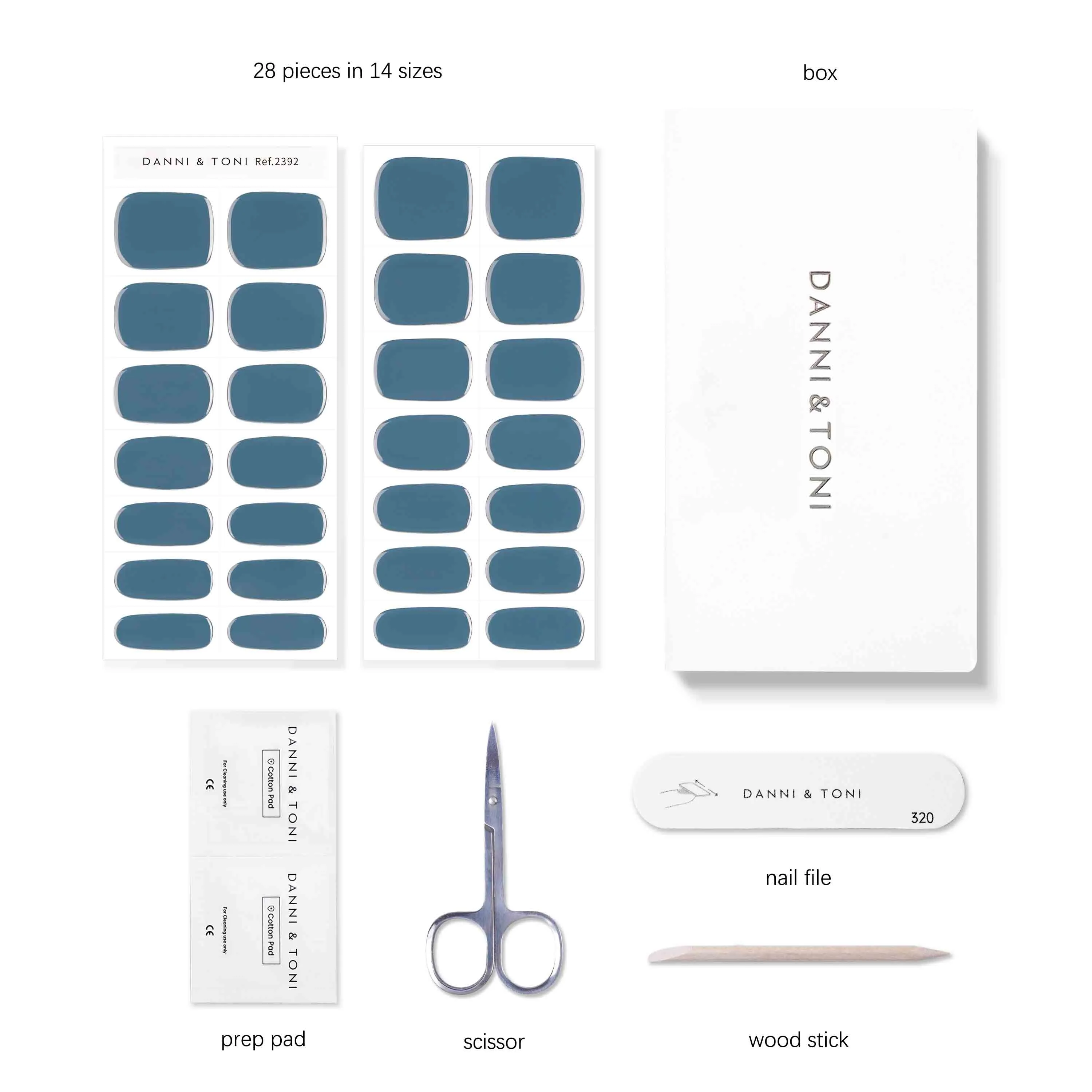 Sophisticated Teal Matte Semi Cured Gel Nail Strips | Indigo - 2392