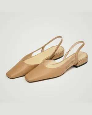 Square Toe Cutout Slingback Slip On Shoes