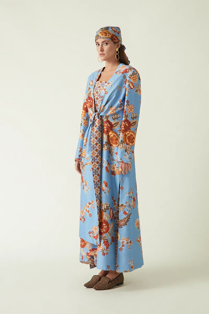 Summer Jacket Linen Satin Printed-Fashion Edit Java 03A-7JV-09-Payal Pratap