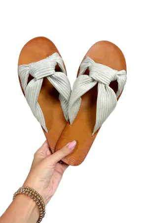 Summer Nights Knotted Sandals in Silver
