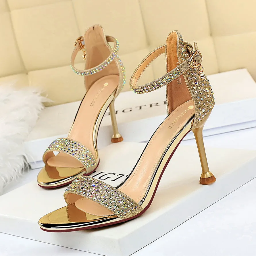 Summer Open-toe Rhinestone Party Sandals