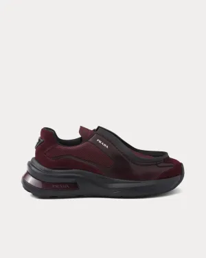 Systeme Brushed Leather with Bike Fabric & Suede Elements Garnet Low Top Sneakers