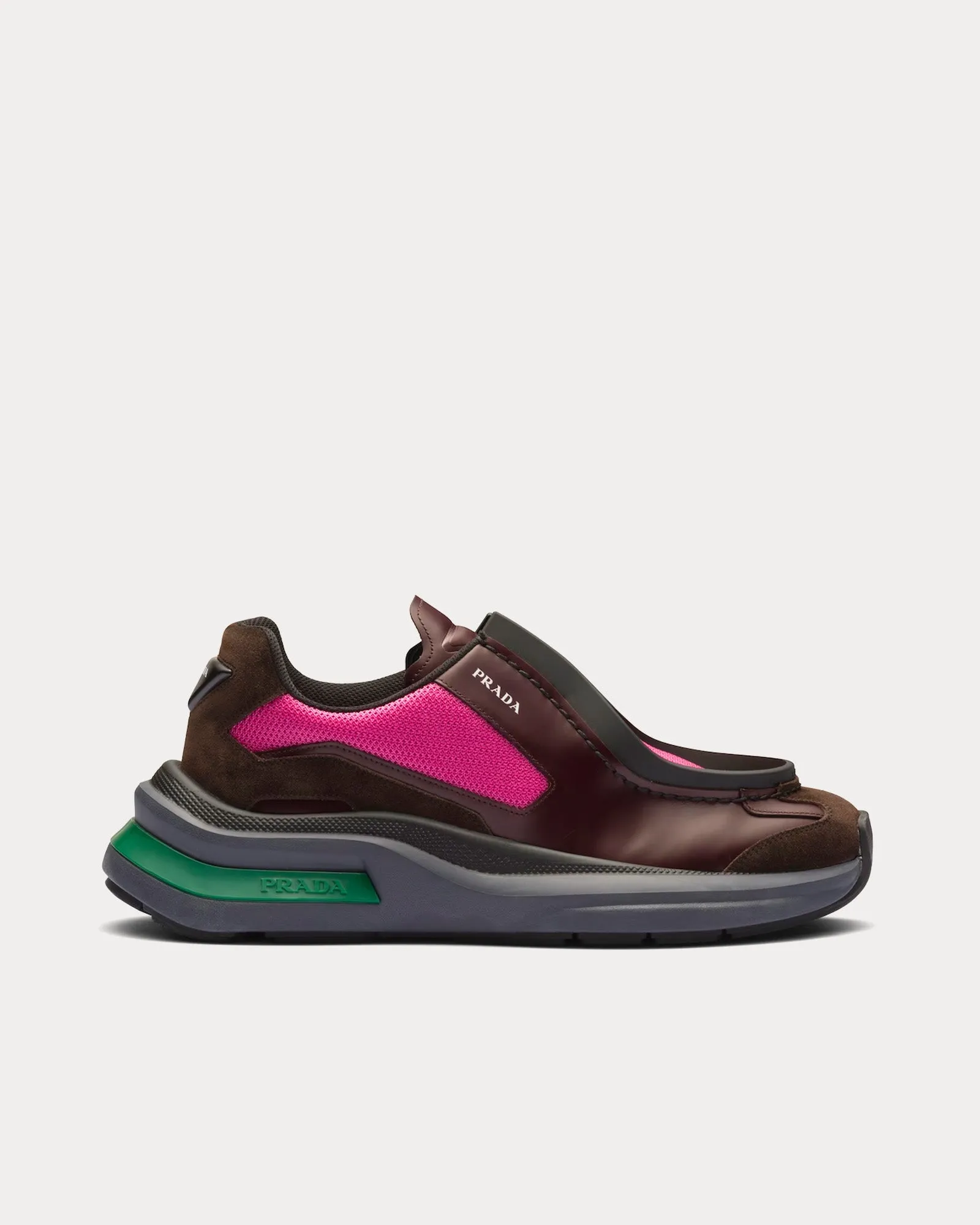 Systeme Brushed Leather with Bike Fabric & Suede Elements Garnet / Peony Pink Low Top Sneakers