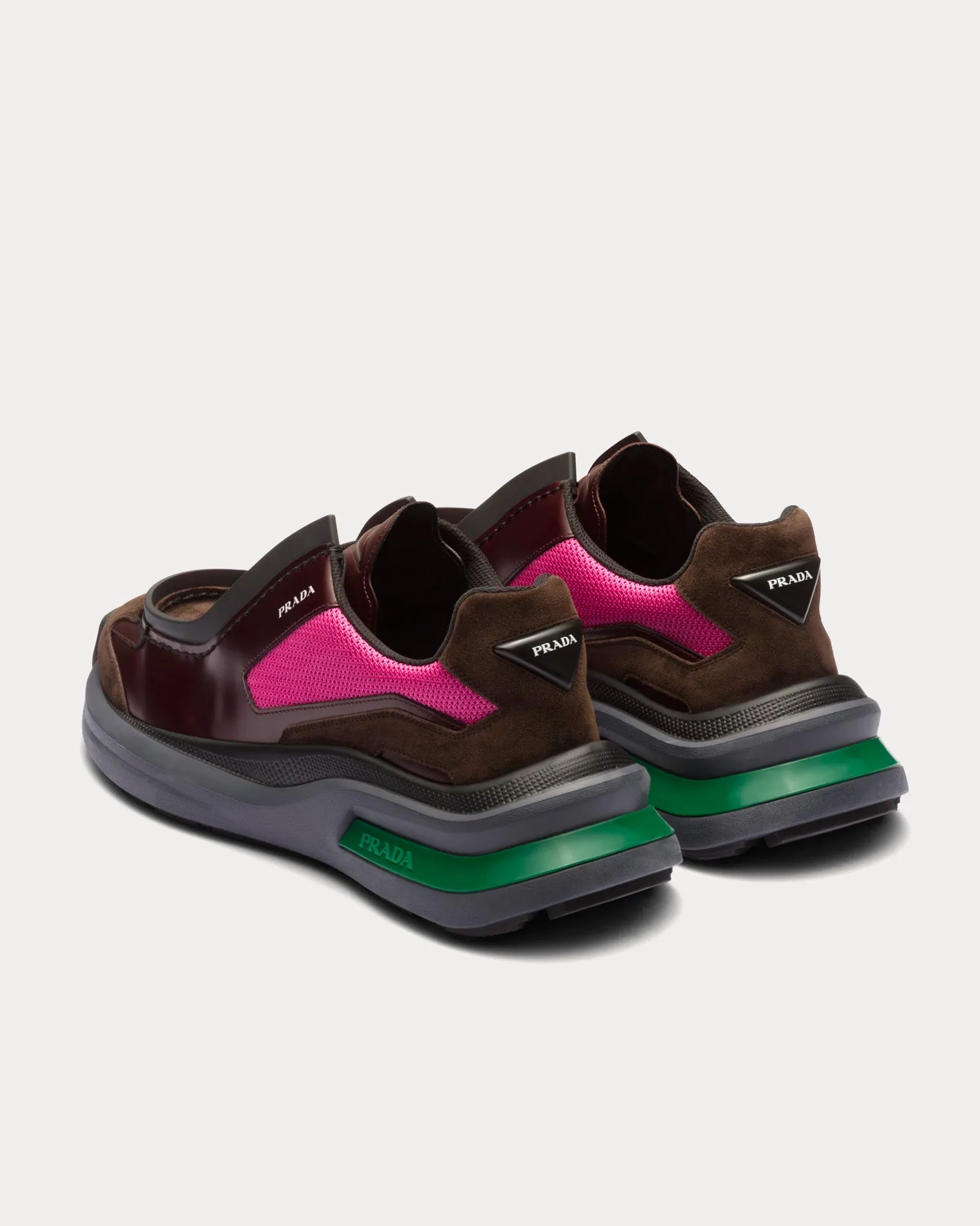 Systeme Brushed Leather with Bike Fabric & Suede Elements Garnet / Peony Pink Low Top Sneakers