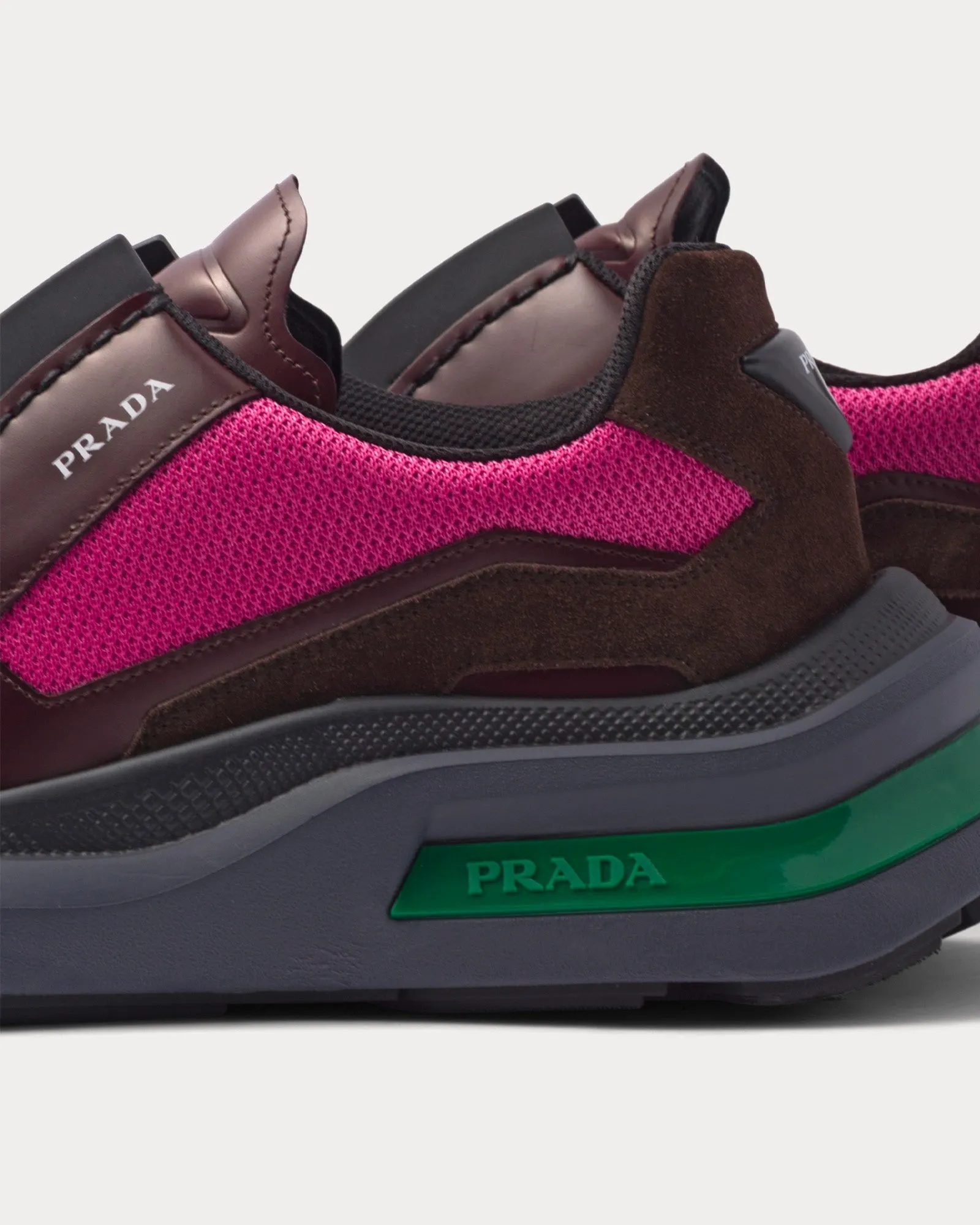 Systeme Brushed Leather with Bike Fabric & Suede Elements Garnet / Peony Pink Low Top Sneakers