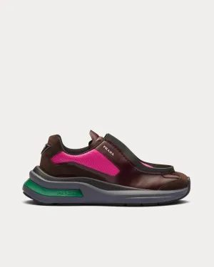 Systeme Brushed Leather with Bike Fabric & Suede Elements Garnet / Peony Pink Low Top Sneakers