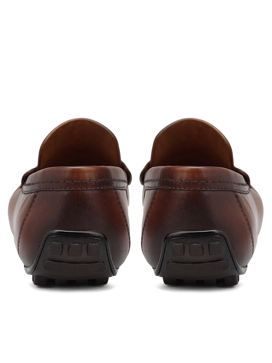 Tan Plain Leather Moccasins