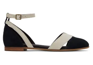 TOMS Womens Juliannah Suede Flat - Black