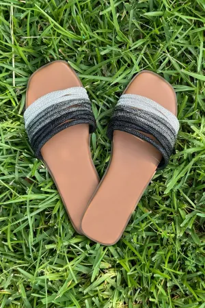 Tropical Glamour Ombre Rhinestone Sandals