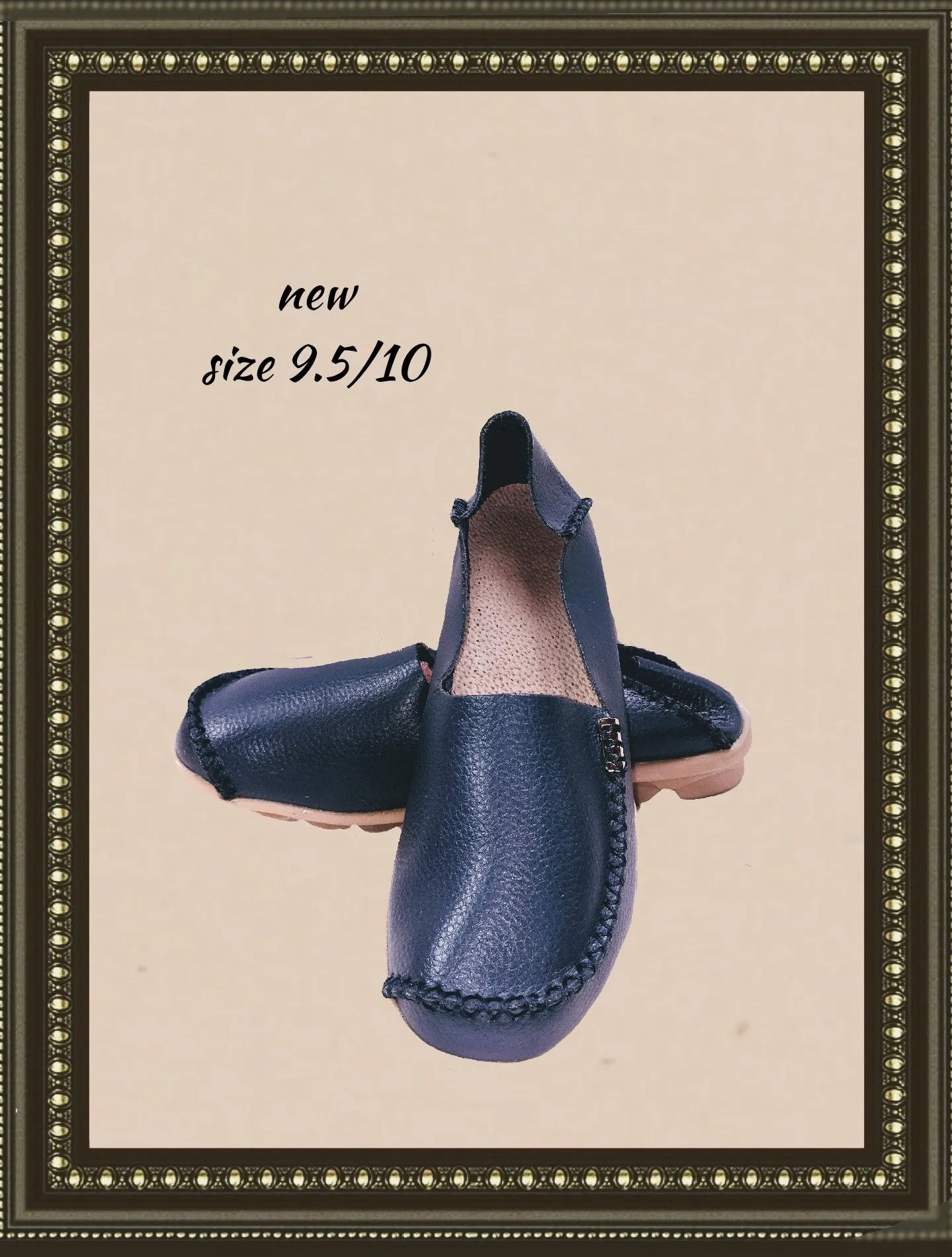 Unbranded leather slip-on shoes - so cute and comfy! - size 9.5/10 (b)
