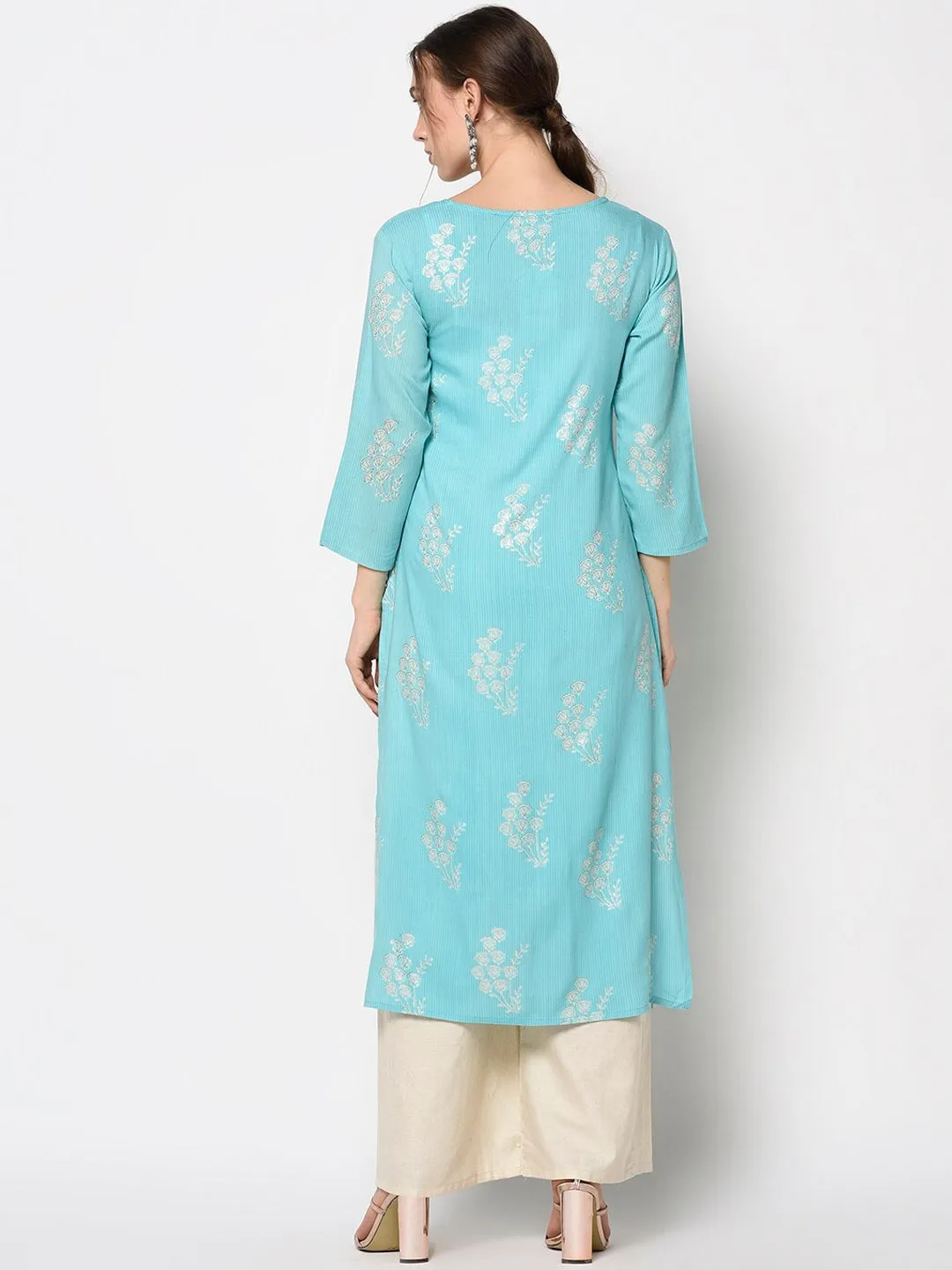 Women Blue A-Line Kurta