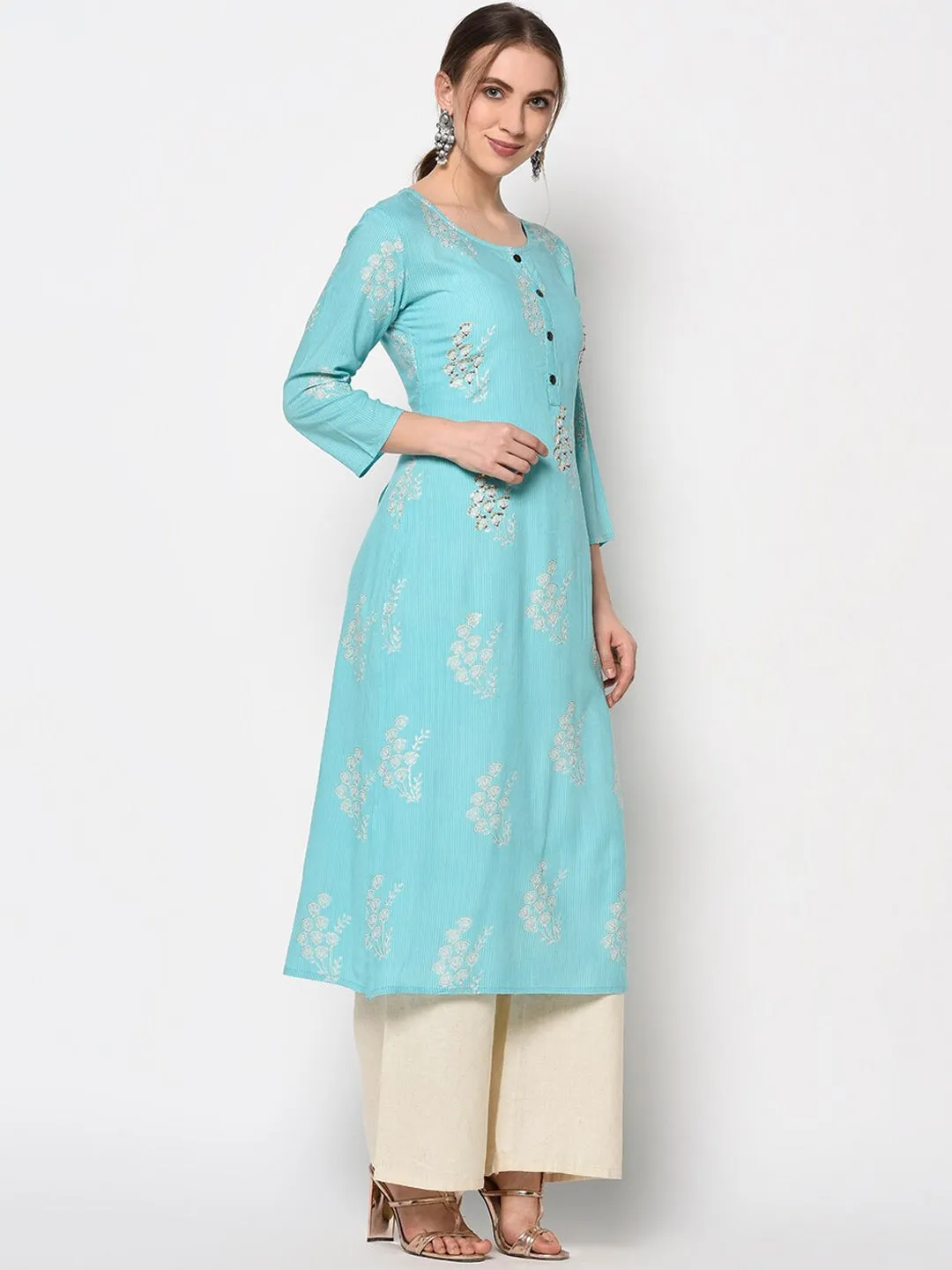 Women Blue A-Line Kurta