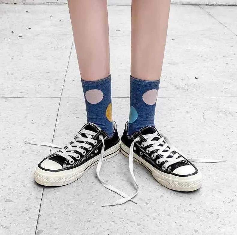 Women's Crew Socks | Polka Dot | Cotton | 5-pack | MoSocks