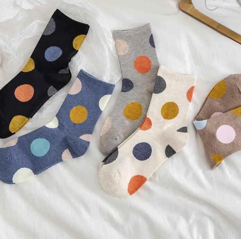 Women's Crew Socks | Polka Dot | Cotton | 5-pack | MoSocks