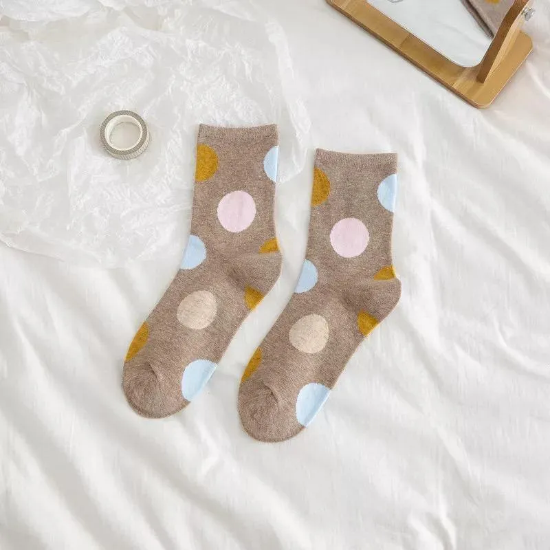 Women's Crew Socks | Polka Dot | Cotton | 5-pack | MoSocks