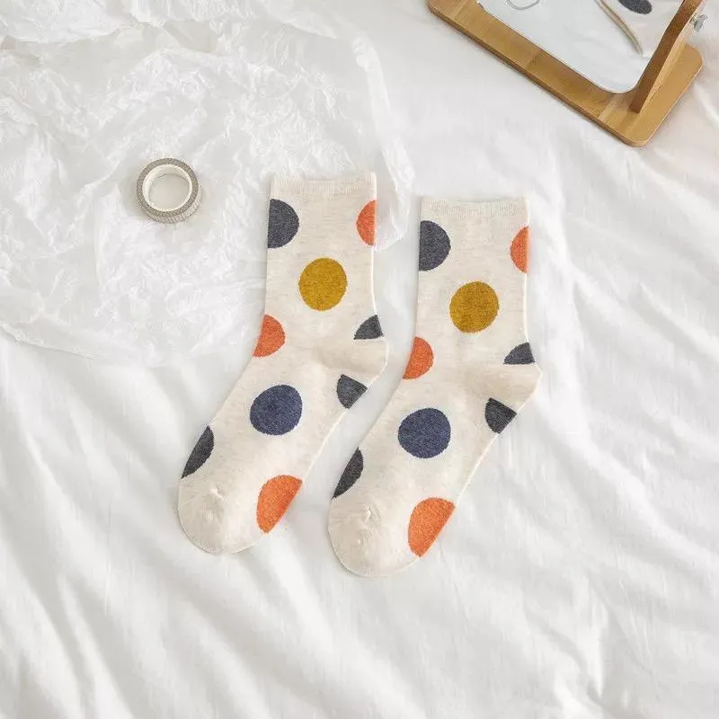 Women's Crew Socks | Polka Dot | Cotton | 5-pack | MoSocks